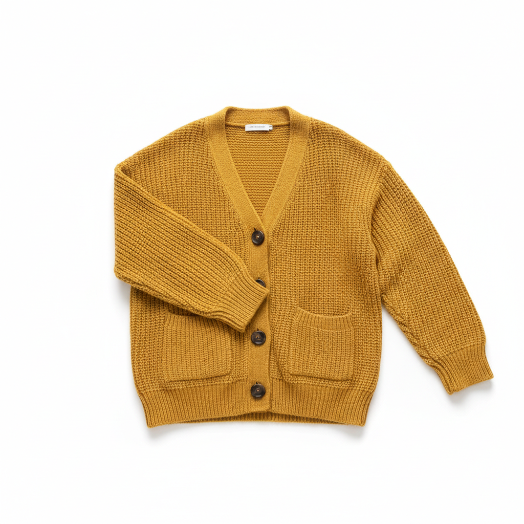 Women's Mustard Yellow Knit Cardigan