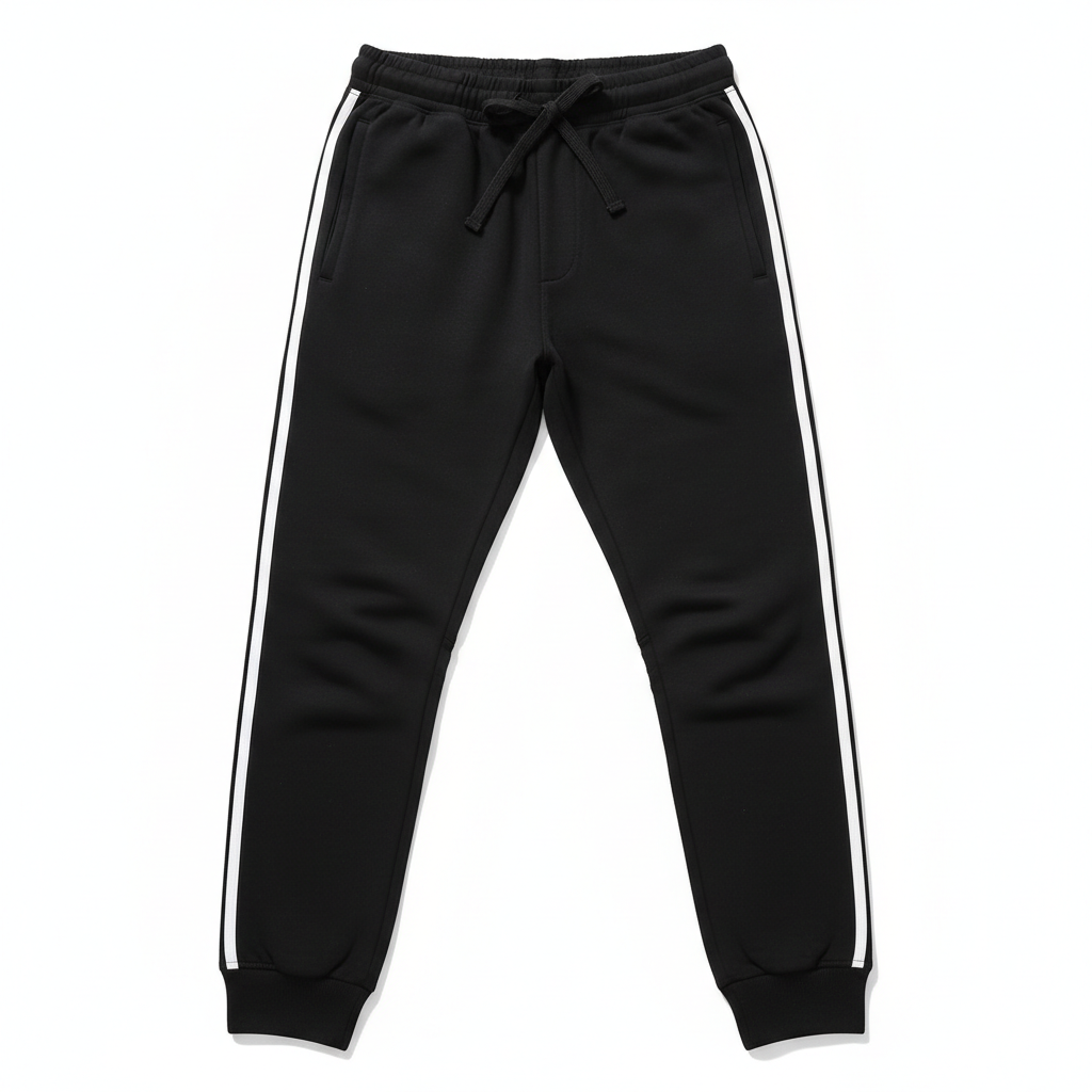 Men's Black Stripe Jogger Sweatpants