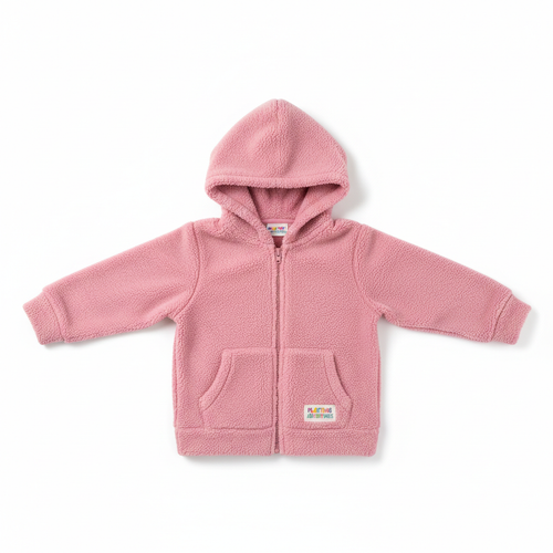 Kids' Pink Fleece Zip-Up Hoodie