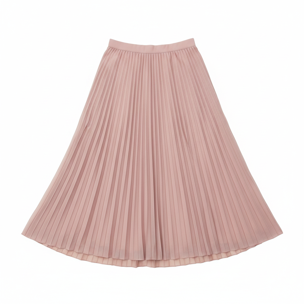 Women's Dusty Rose Pleated Midi Skirt