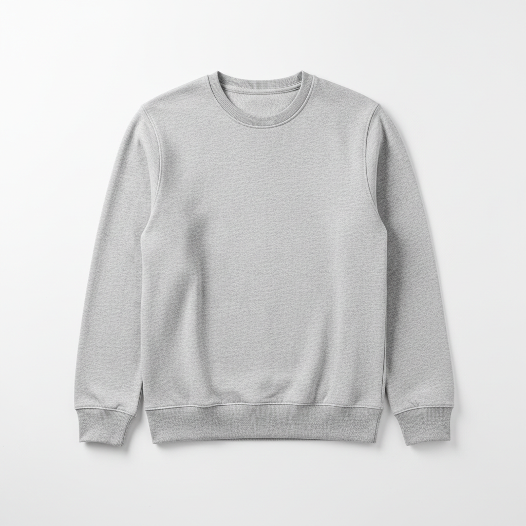 Men's Light Grey Marl Pullover Sweatshirt
