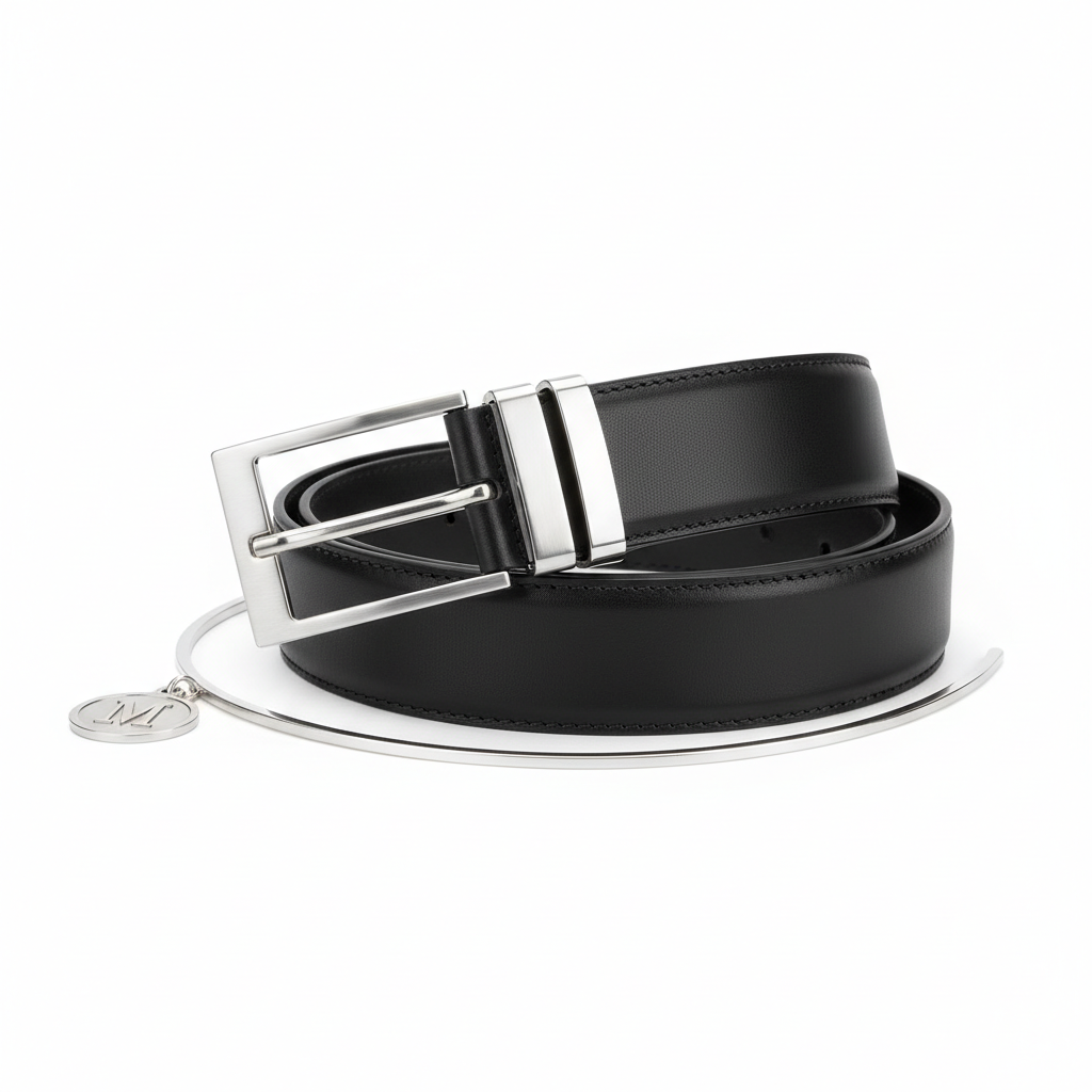 Classic Black Leather Belt