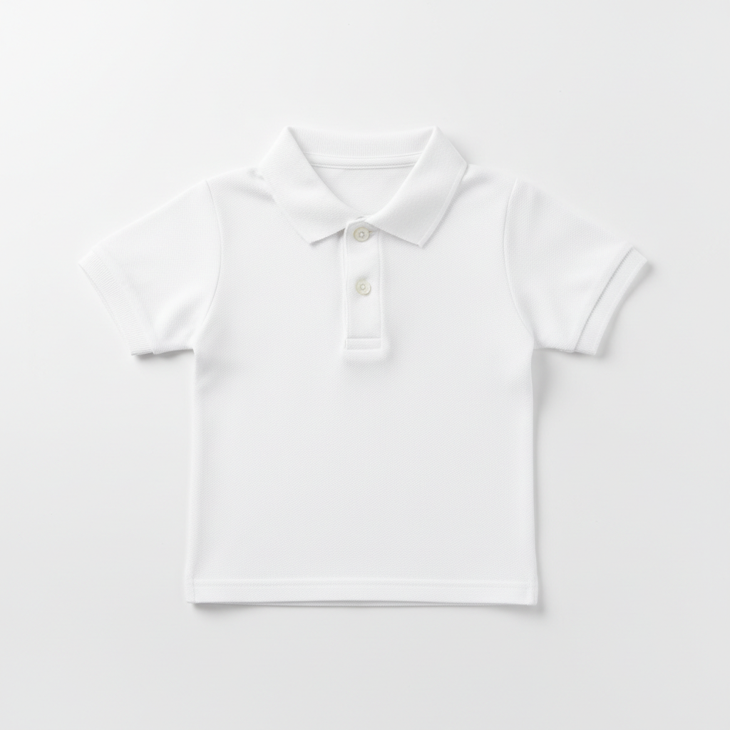 Kids' White School Polo Shirt