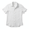 Men's White Linen Short Sleeve Shirt