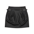 Women's Black Faux Leather Mini Skirt