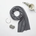 Grey Cashmere Blend Scarf