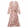 Women's Floral Wrap Midi Dress
