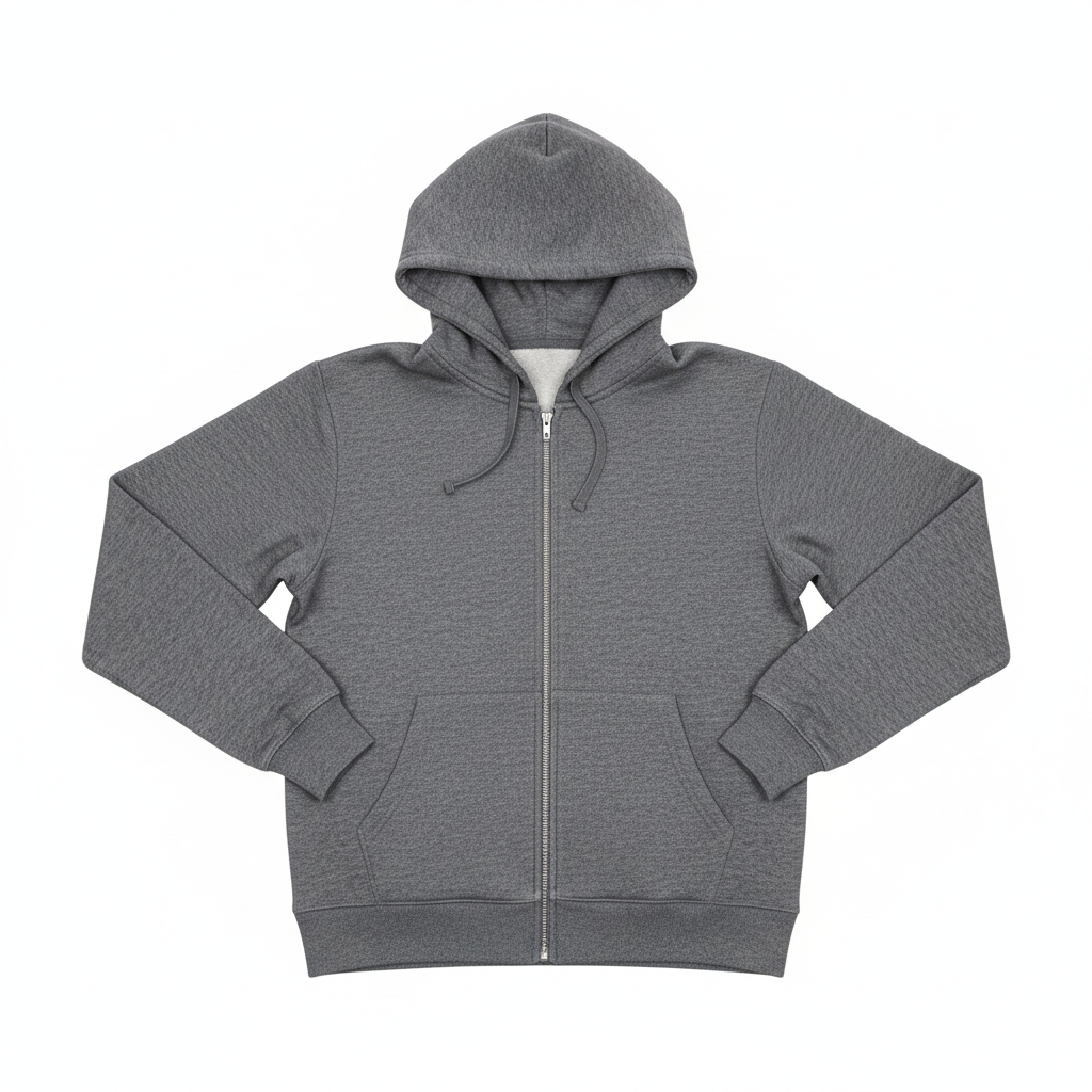 Men's Grey Zip-Up Hoodie