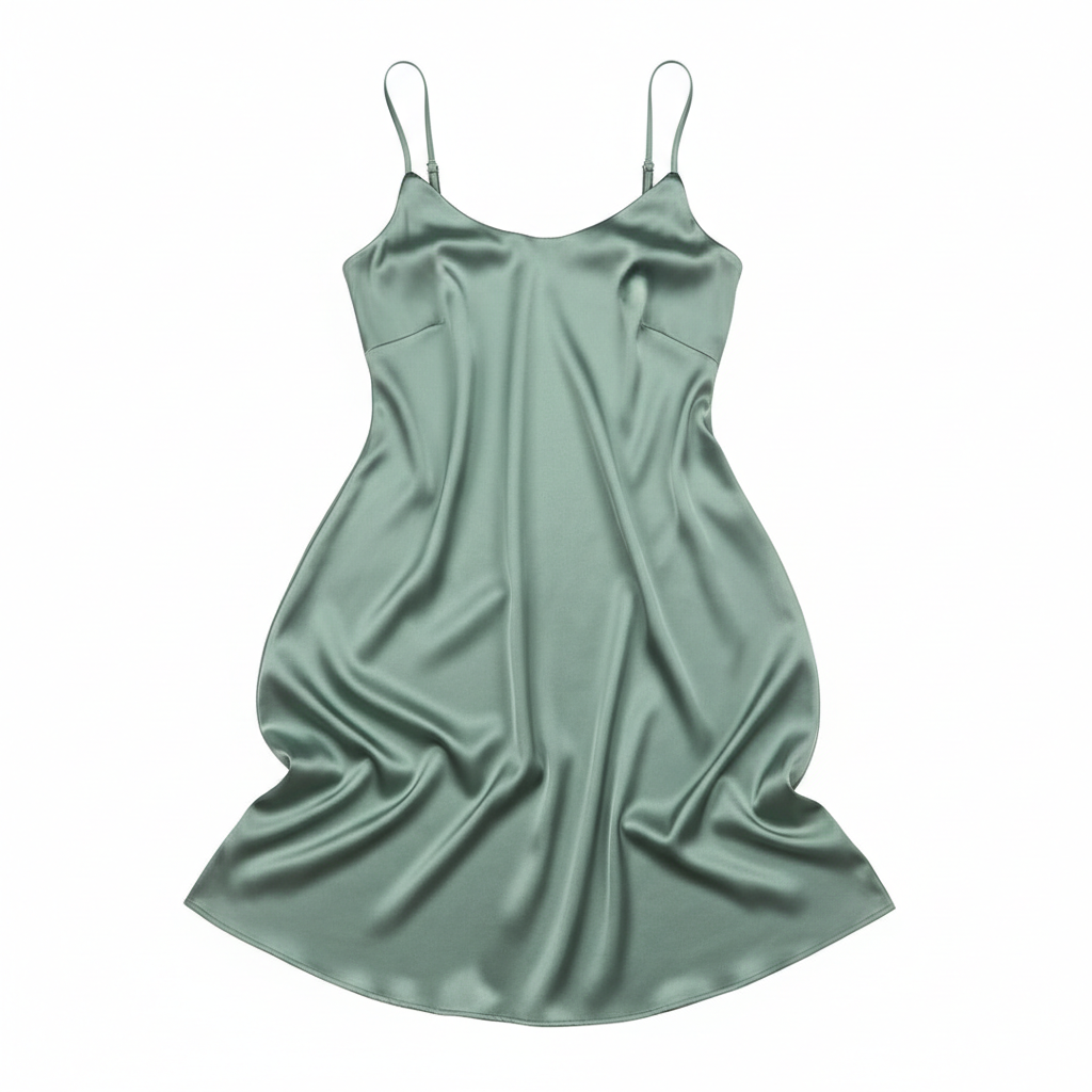 Women's Sage Green Satin Slip Dress